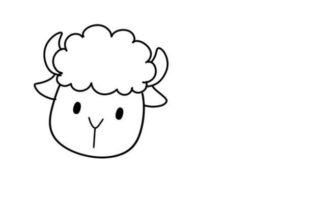 动物小绵羊简笔画，可可爱爱