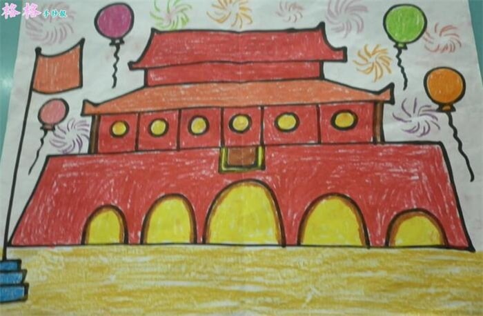 北京天安门图画儿童画