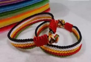 端午节五彩绳手链编织方法
