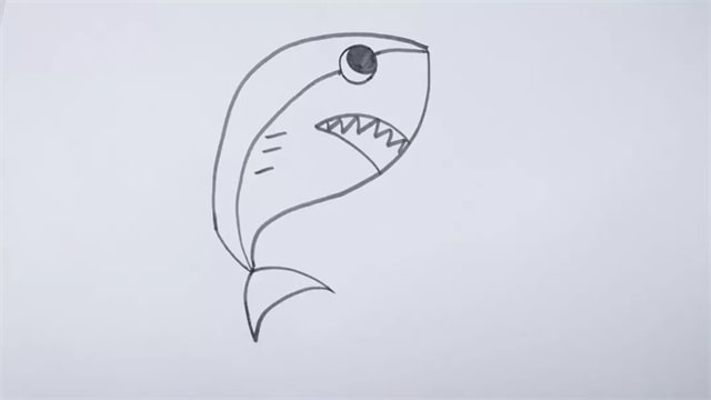 鲨鱼简笔画步骤图片