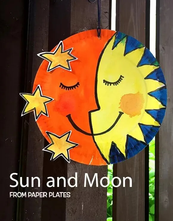 手工小制作：纸盘太阳和月亮