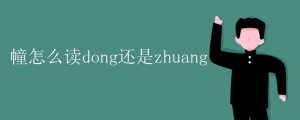 幢怎么读是dong还是zhuang