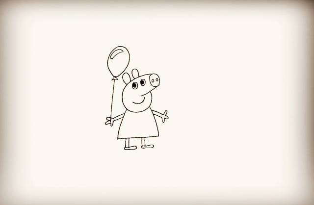 小猪佩奇和乔治简笔画步骤图片