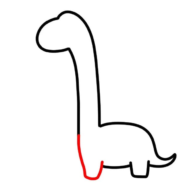 长脖子小恐龙简笔画步骤图片