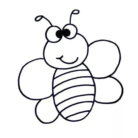 蜜蜂简笔画步骤图片