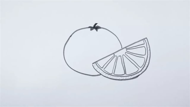 水果一只橙子简笔画步骤图片