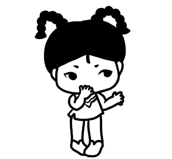 中国风小女孩简笔画画法