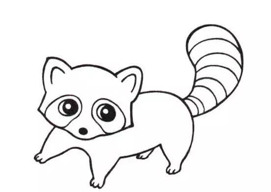 可爱的小浣熊简笔画步骤图片