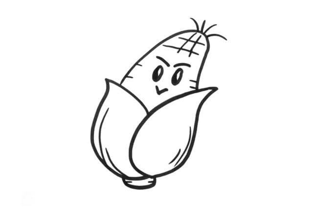 卡通玉米简笔画怎么画简单图片