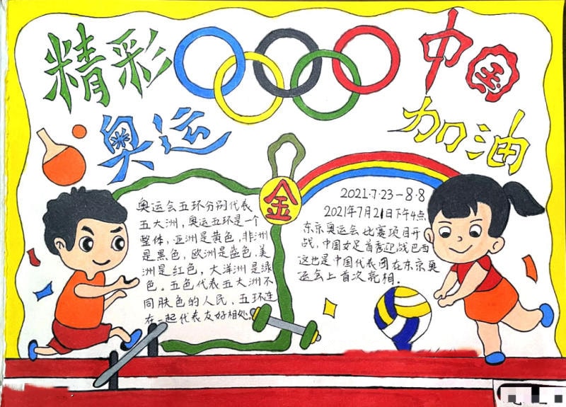 2021年东京奥运会手抄报图片