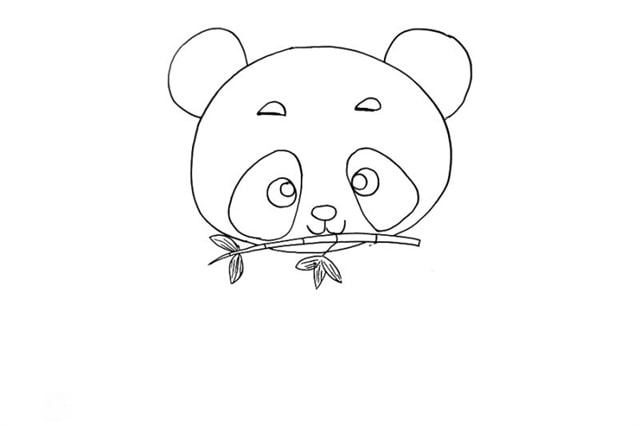 抱竹子的大熊猫简笔画怎么画