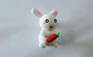 粘土手工简单小动物小兔子