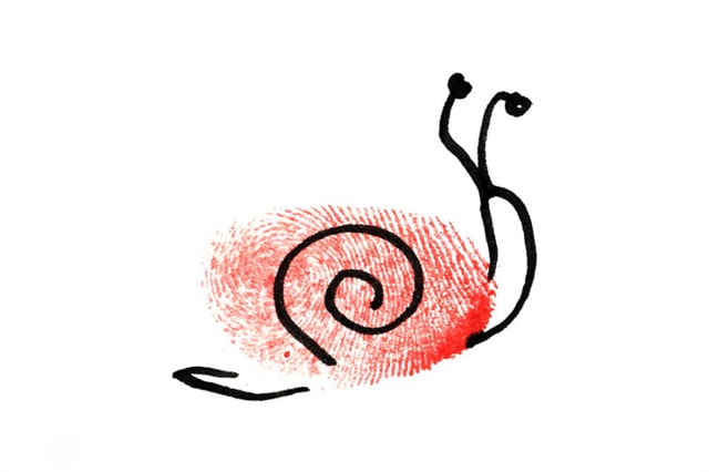 简单的蜗牛手指画画法