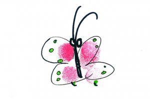 超简单的蝴蝶手指画画法