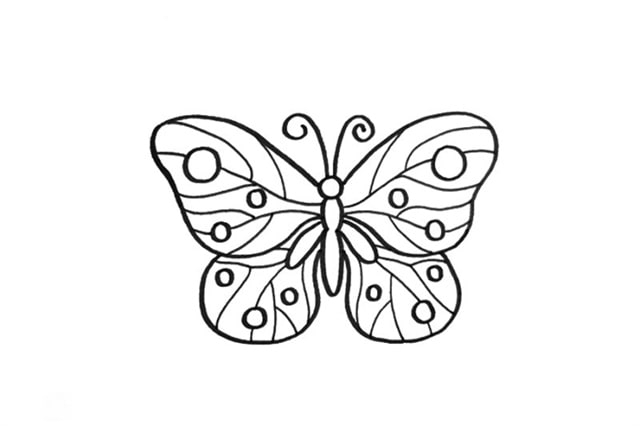 漂亮的花蝴蝶简笔画怎么画图片