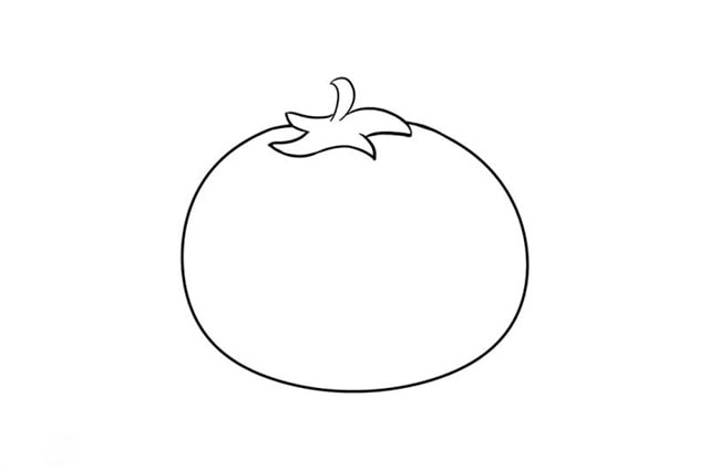 卡通蔬菜西红柿简笔画步骤图片