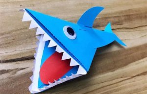 卡纸手工制作 大嘴鲨鱼