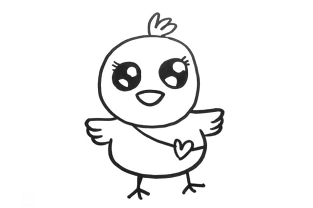 可爱的小鸡简笔画怎么画图片