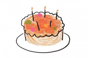 生日蛋糕手指画画法步骤