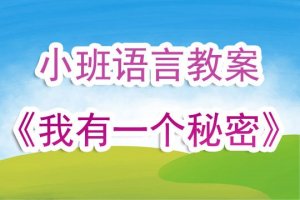 幼儿园小班语言教案《我有一个秘密》含反思