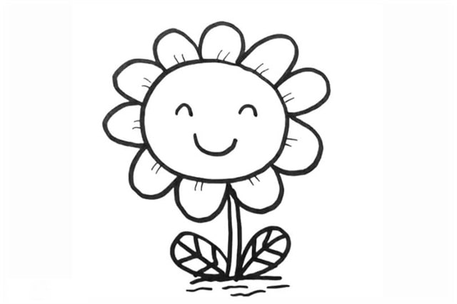 可爱的向日葵简笔画画法步骤图片