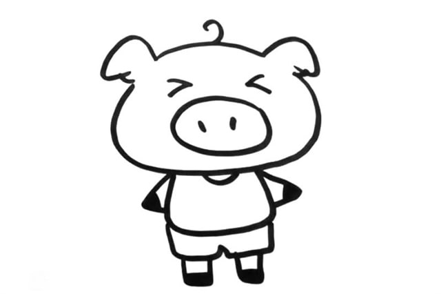 可爱的卡通小猪简笔画怎么画