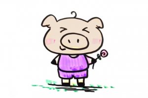 可爱的卡通小猪简笔画怎么画