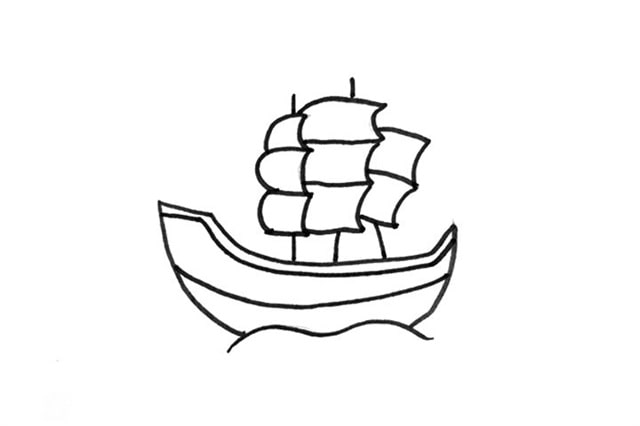 小帆船简笔画画法步骤图片简单