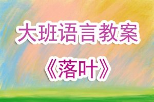 幼儿园大班语言教案《落叶》含反思