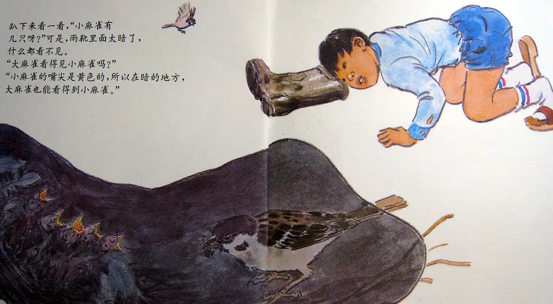 儿童绘本故事《雨靴里的麻雀》