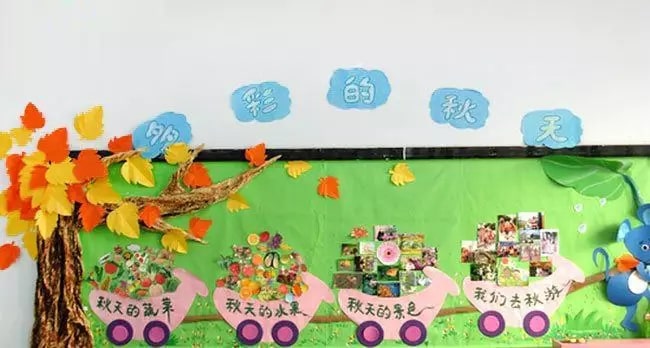 幼儿园秋天主题墙和墙饰图片