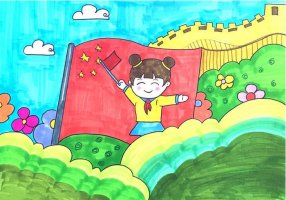 小学生喜迎国庆节简笔画儿童画