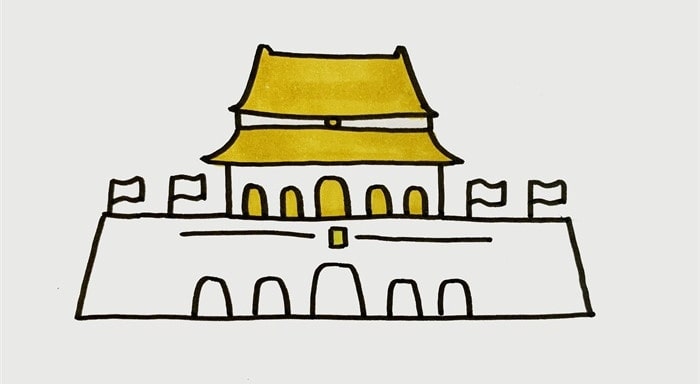北京天安门简笔画怎么画