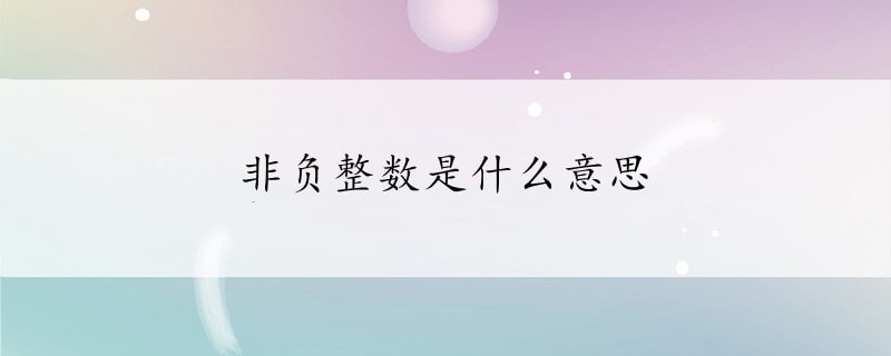 非负整数是什么意思