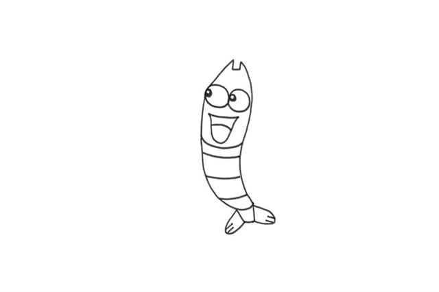 开心的小龙虾简笔画步骤图片