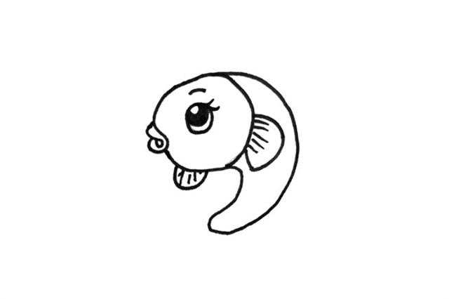 漂亮的小鱼简笔画步骤图片