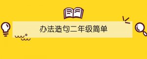 办法造句二年级简单