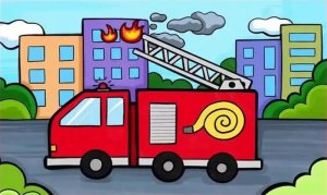 勇敢的消防车简笔画教程图片