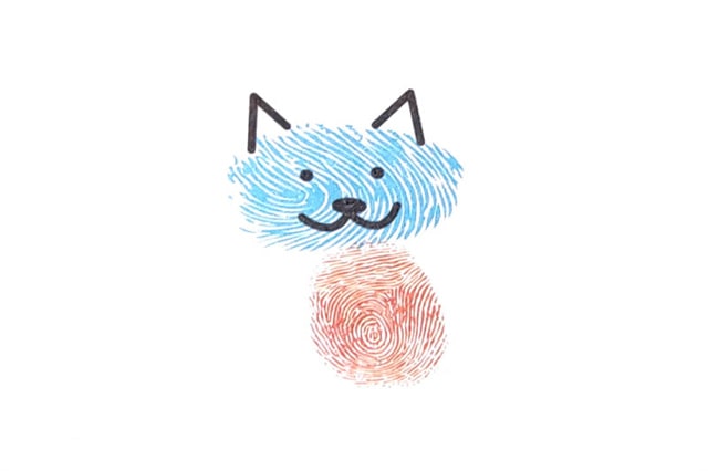 可爱的小猫咪手指画画法步骤