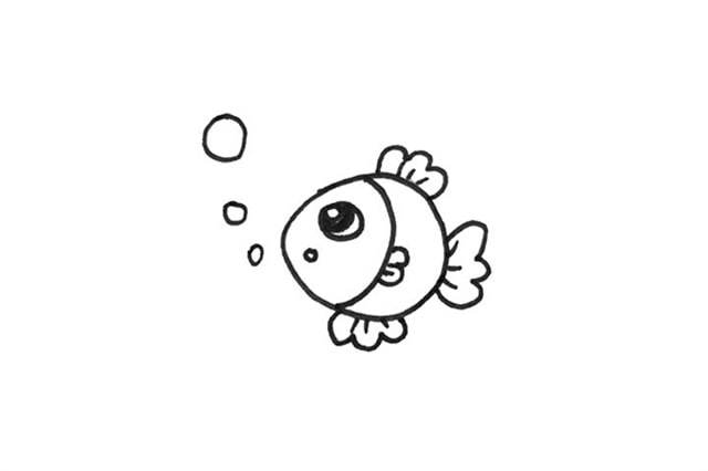 简单可爱的小鱼简笔画