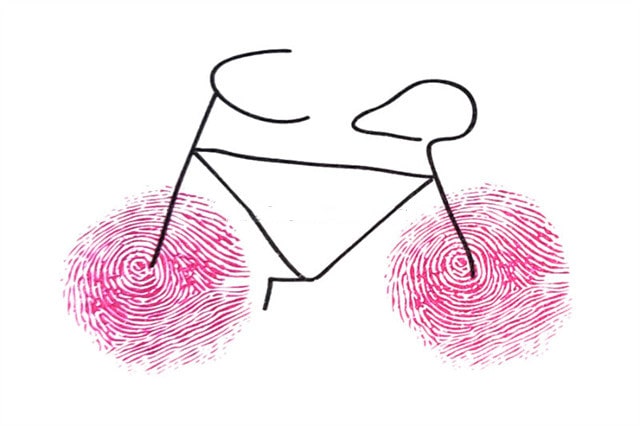 自行车手指画画法步骤