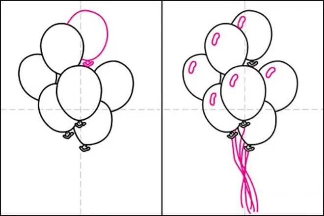 庆祝元旦的画气球简笔画