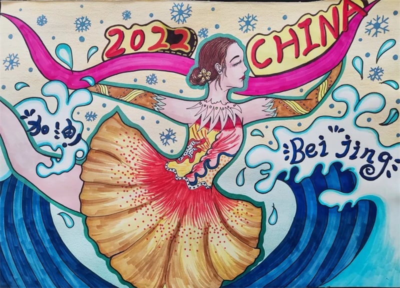 2022年北京冬奥会绘画儿童画