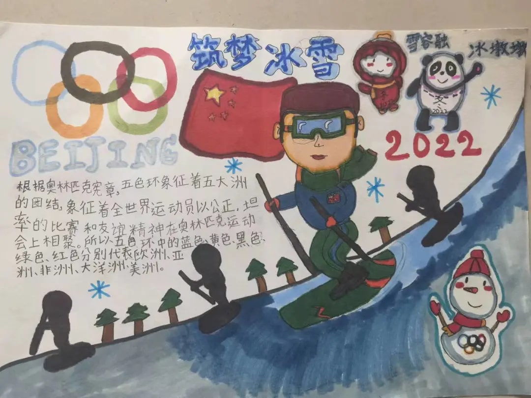 2022年北京冬奥会手抄报绘画图片