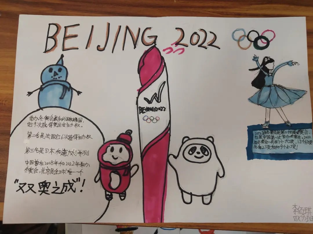 2022年北京冬奥会手抄报绘画图片