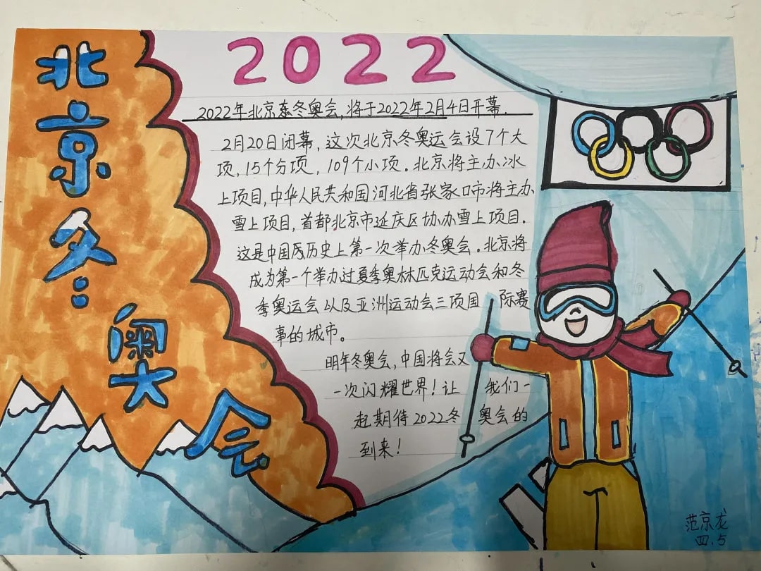 2022年北京冬奥会手抄报绘画图片