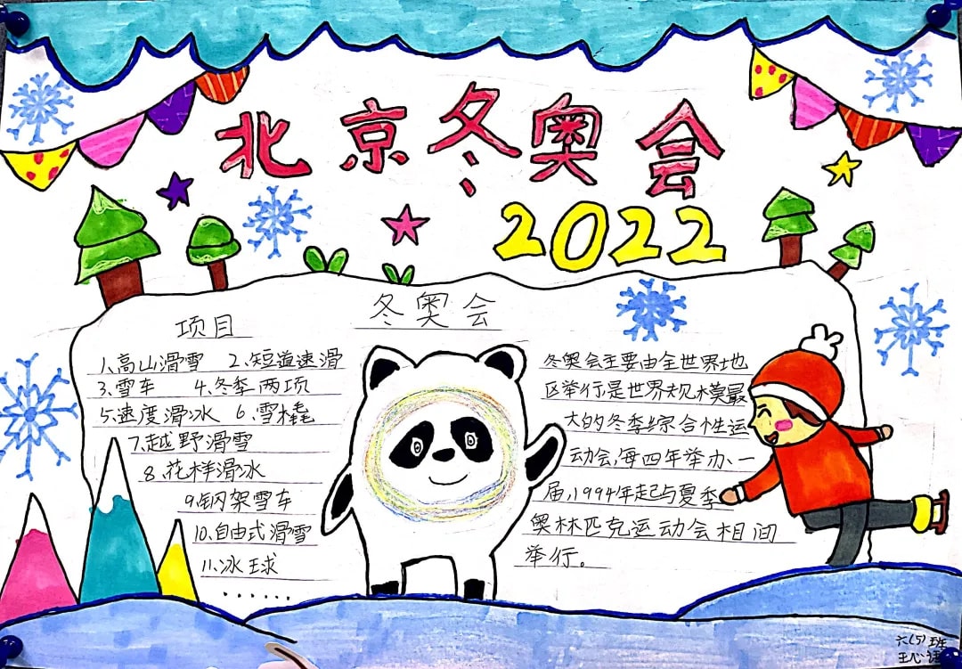 2022年北京冬奥会手抄报绘画图片