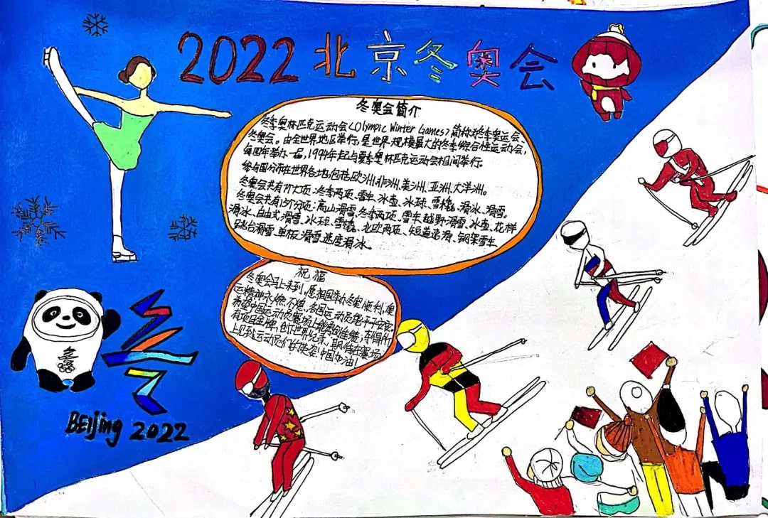 2022年北京冬奥会手抄报绘画图片