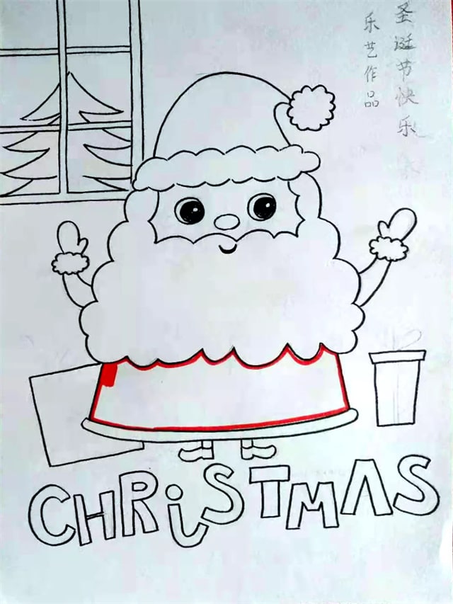 圣诞节图片简笔画《圣诞老人》