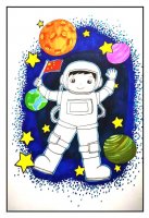 卡通宇航员简笔画怎么画图片